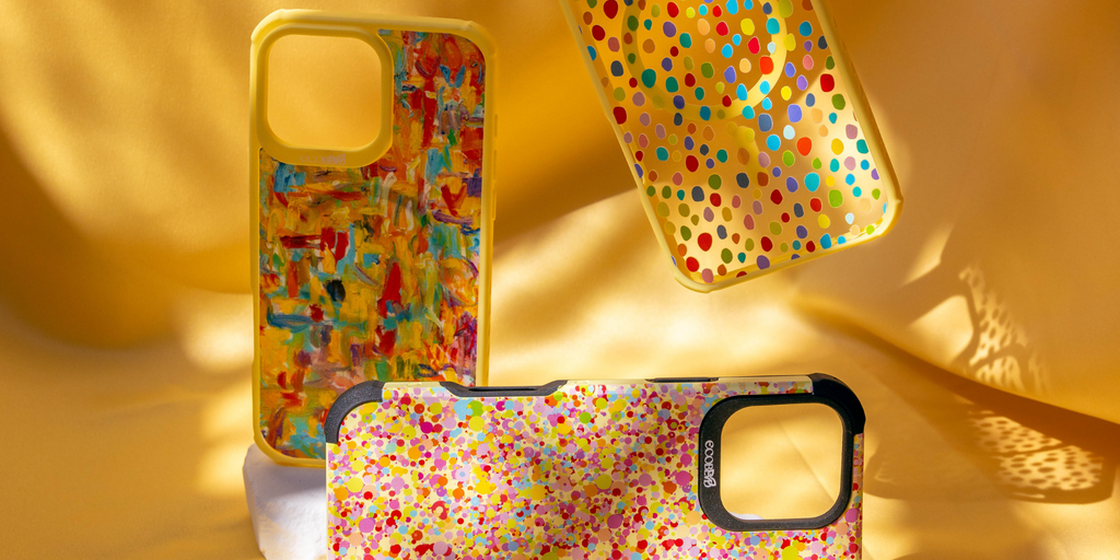 3 Designs In EcoBlvd's Spotlight Collection Of Dot Art Designs On Sustainable Phone Cases