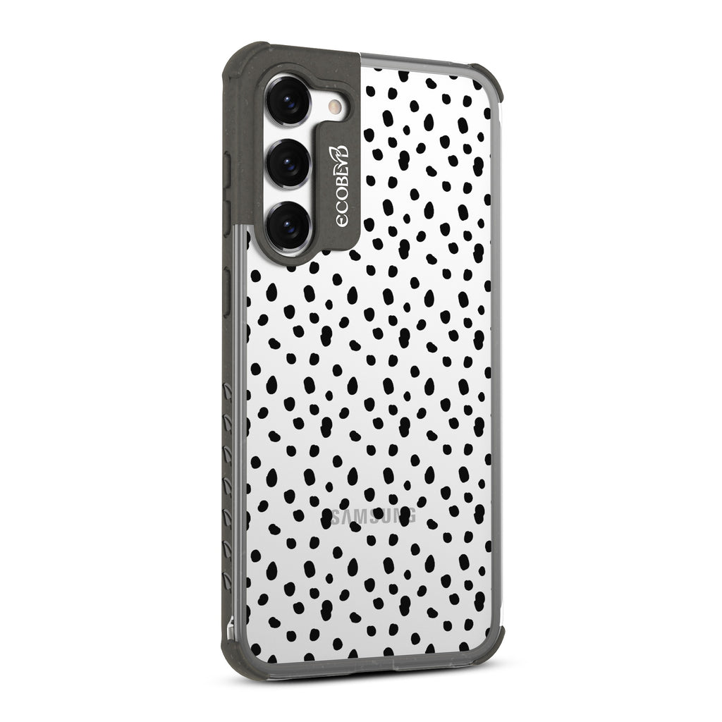 On The Dot - Left-side View Of Black & Clear Eco-Friendly Galaxy S23 Case