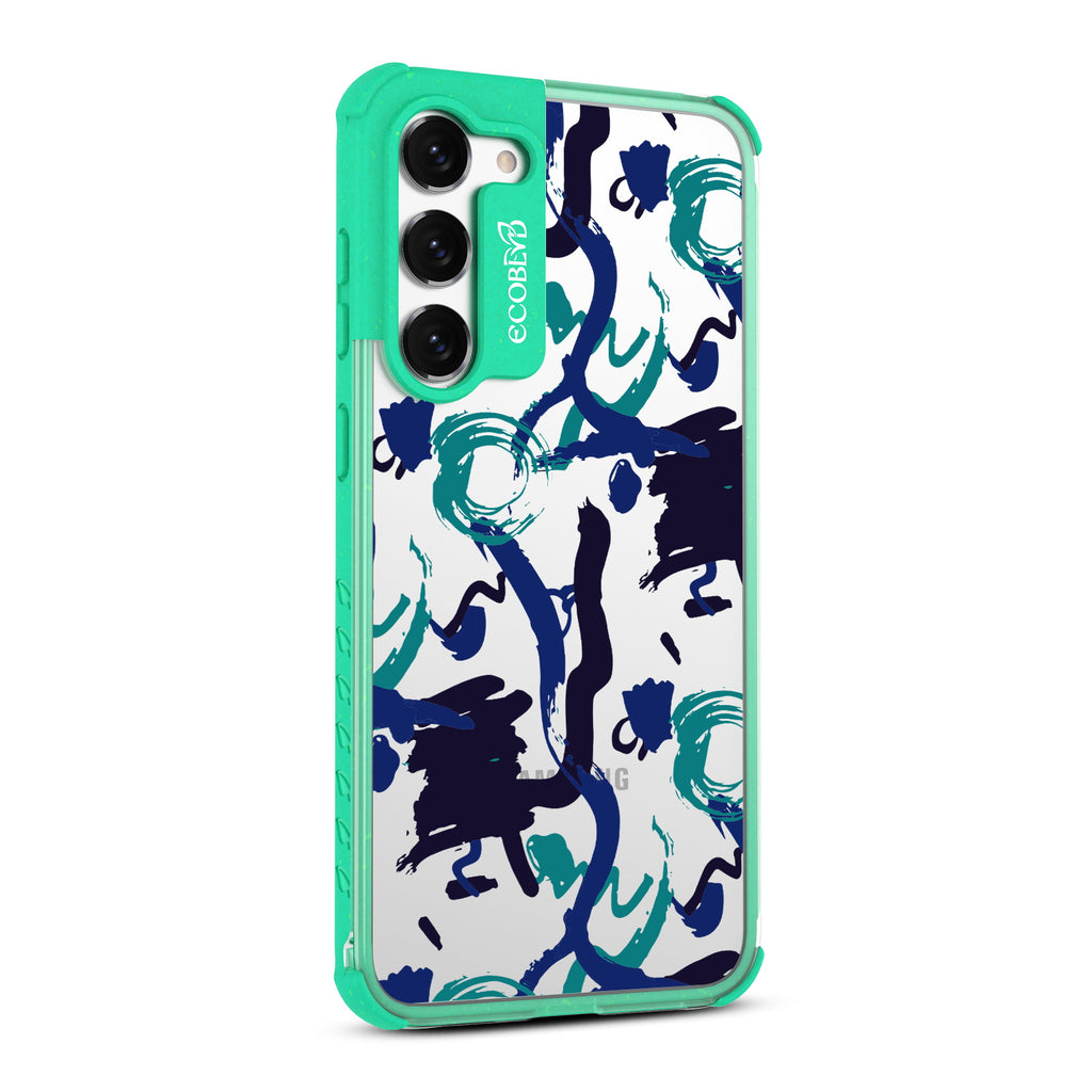  Out Of The Blue - Left-side View Of Green & Clear Eco-Friendly Galaxy S23 Case