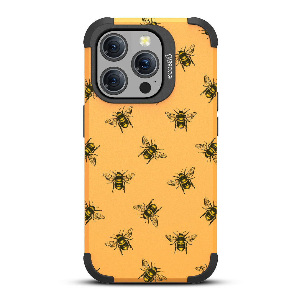 Bees - Honey Bees - Yellow Eco-Friendly Rugged iPhone 15 Pro MagSafe Case 